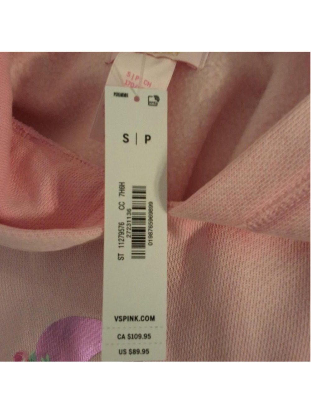 NWT LoveShackFancy Pink Victoria's Secret pink hoodie Size Small - Picture 6 of 7